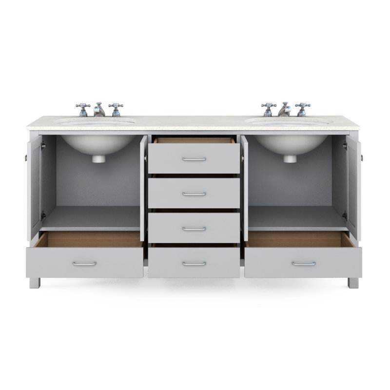 Red Barrel Studio® Nantucket 72" Solid Wood Bathroom Vanity with